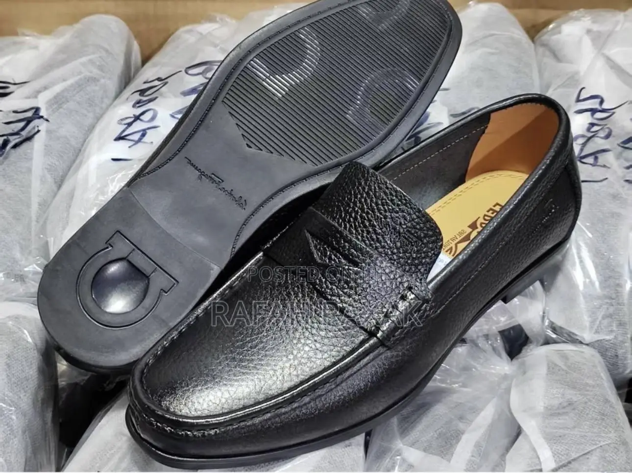 Original Men’S Black Salvatore Ferragamo Penny Loafers