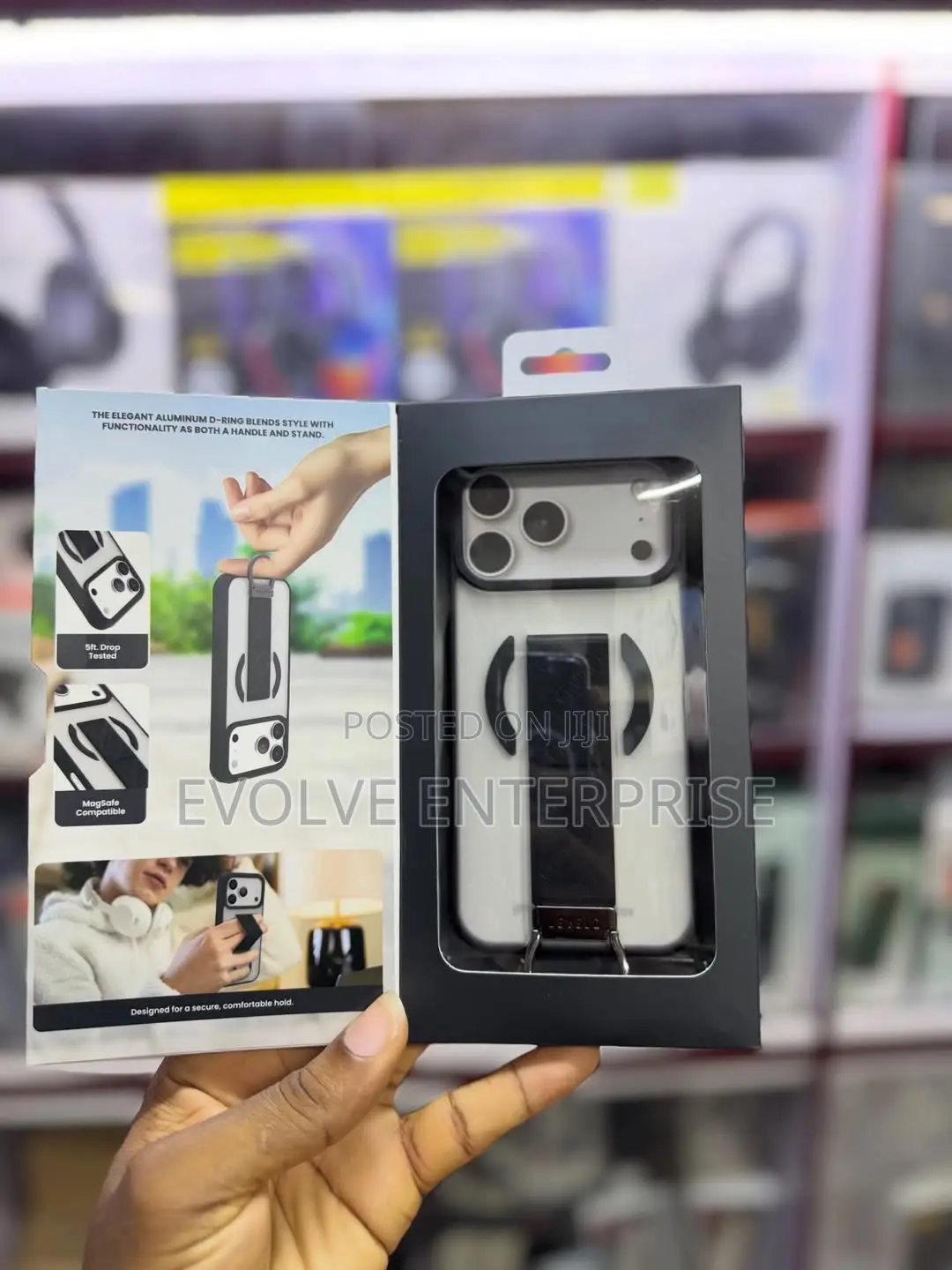 Levelo Morphix Vallo Leather Grip Stand Case for iPhone 17 Pro Max