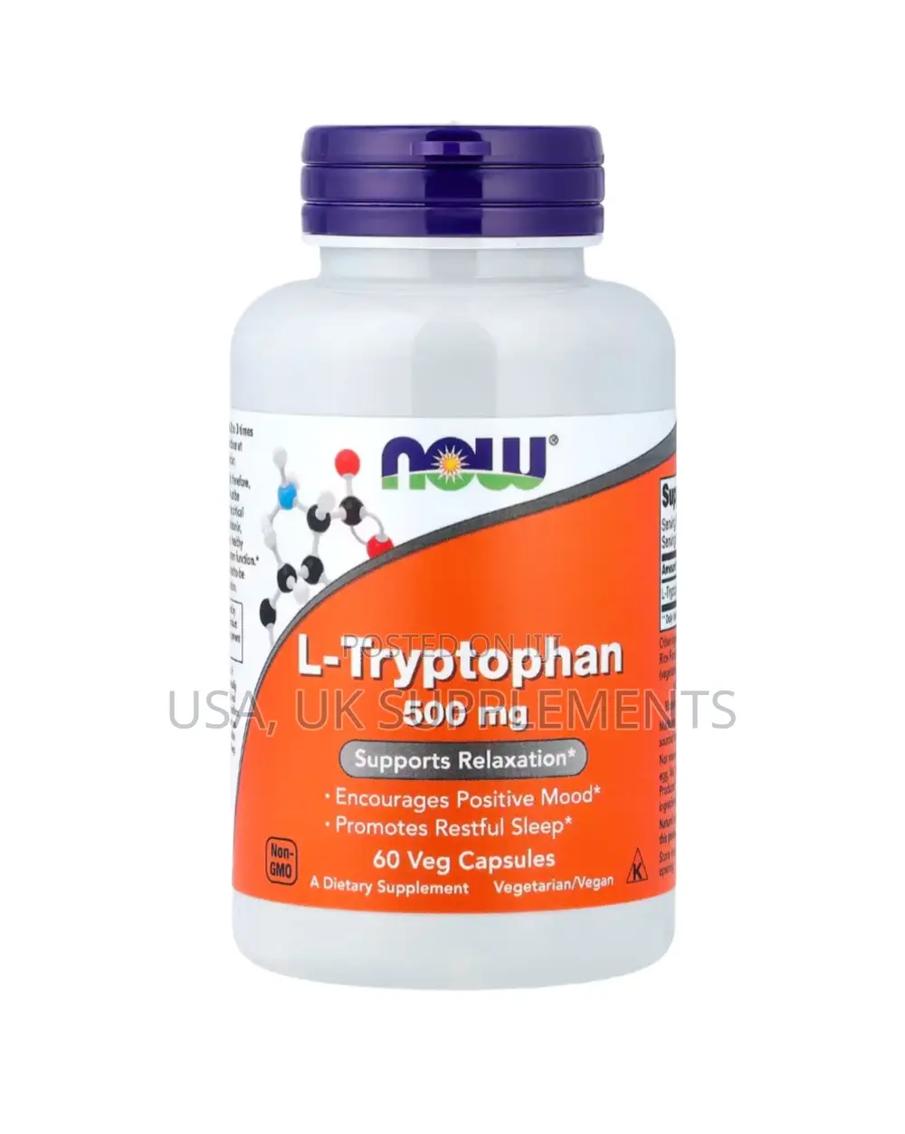 Now L-Tryptophan 500mg 60capsules