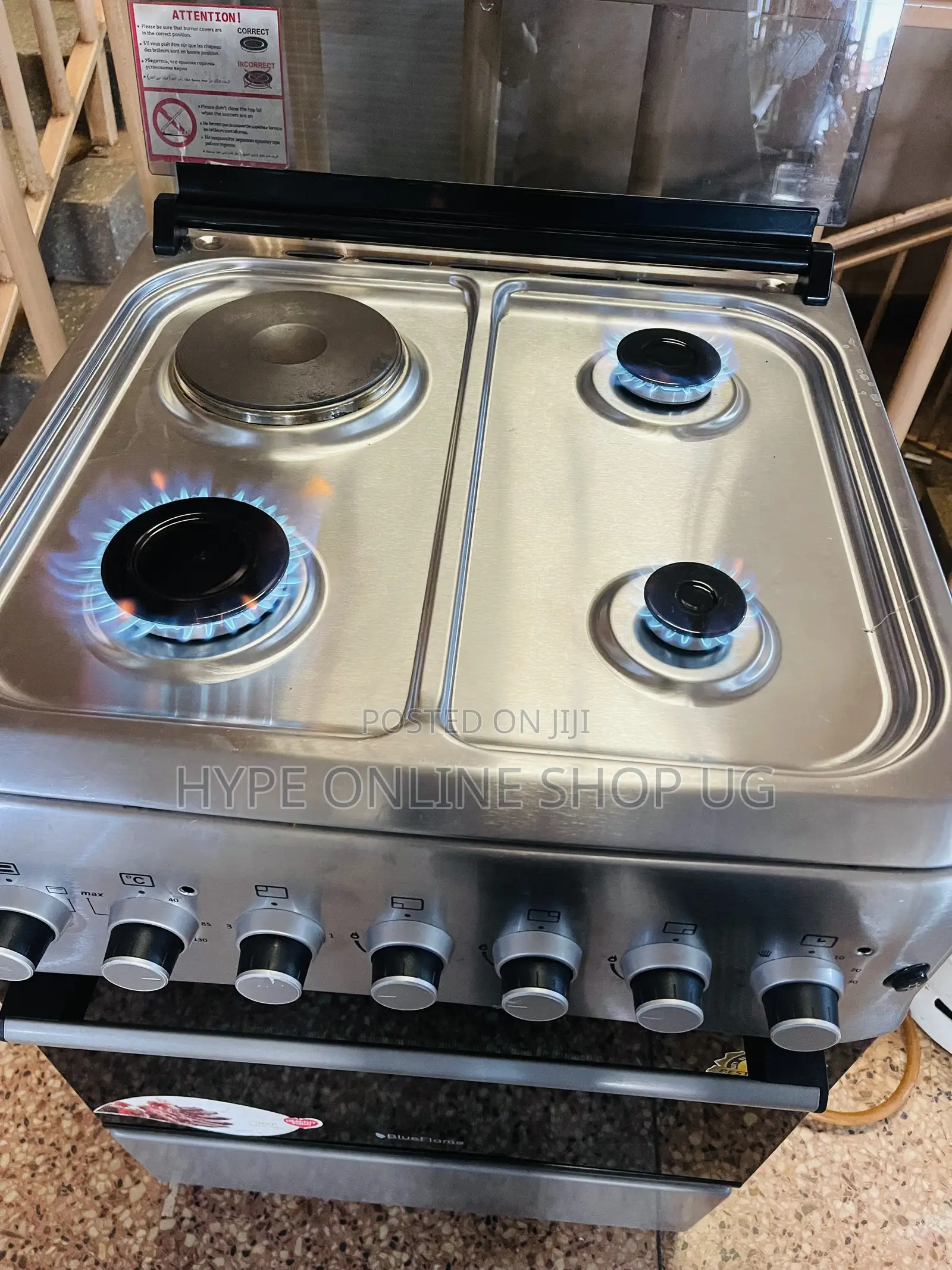 Blueflame Used Cooker 60\60 Size,Full Electric Oven With Fan