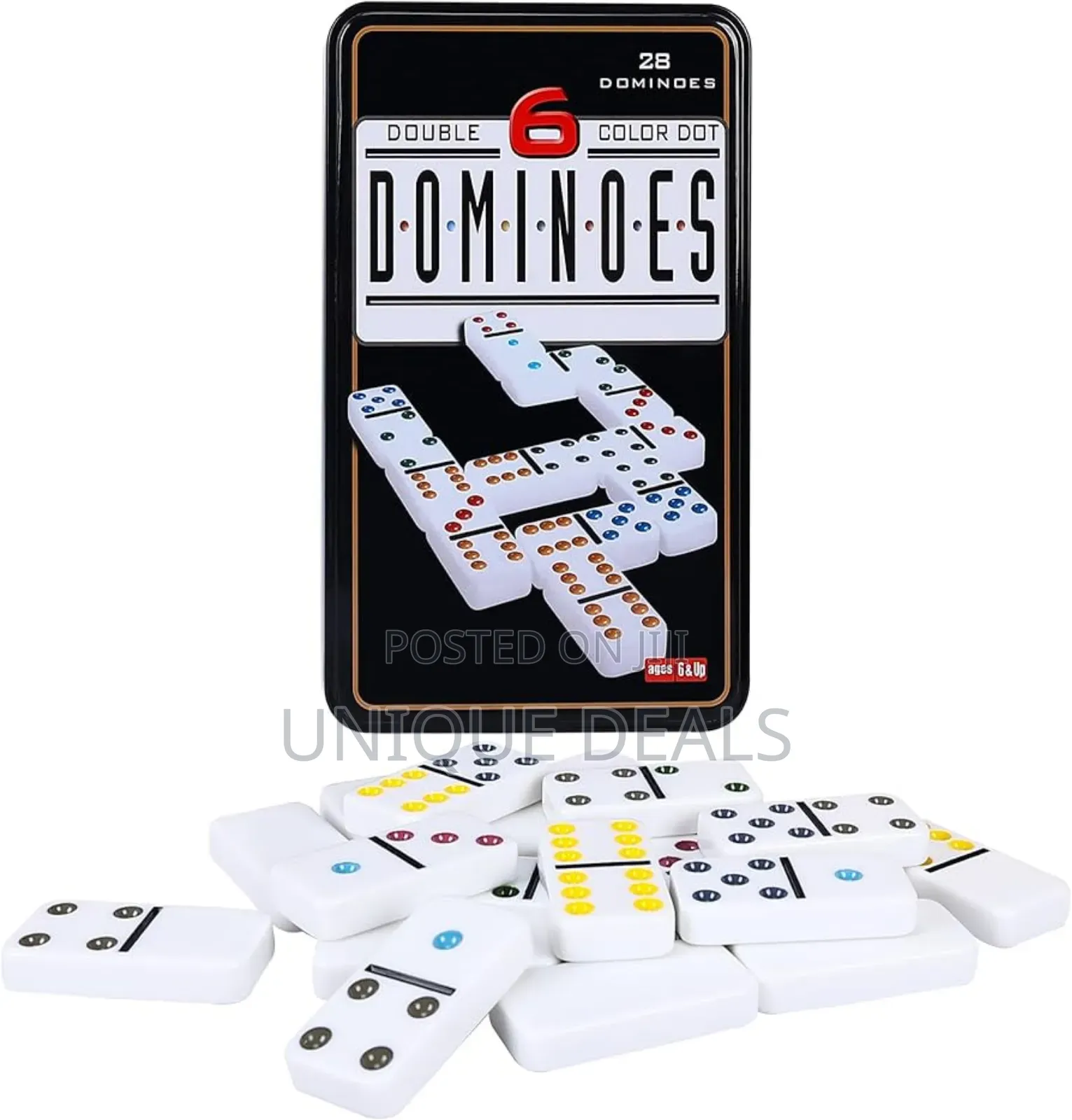 Double 6 Dominos Set for Adults With Tin Box