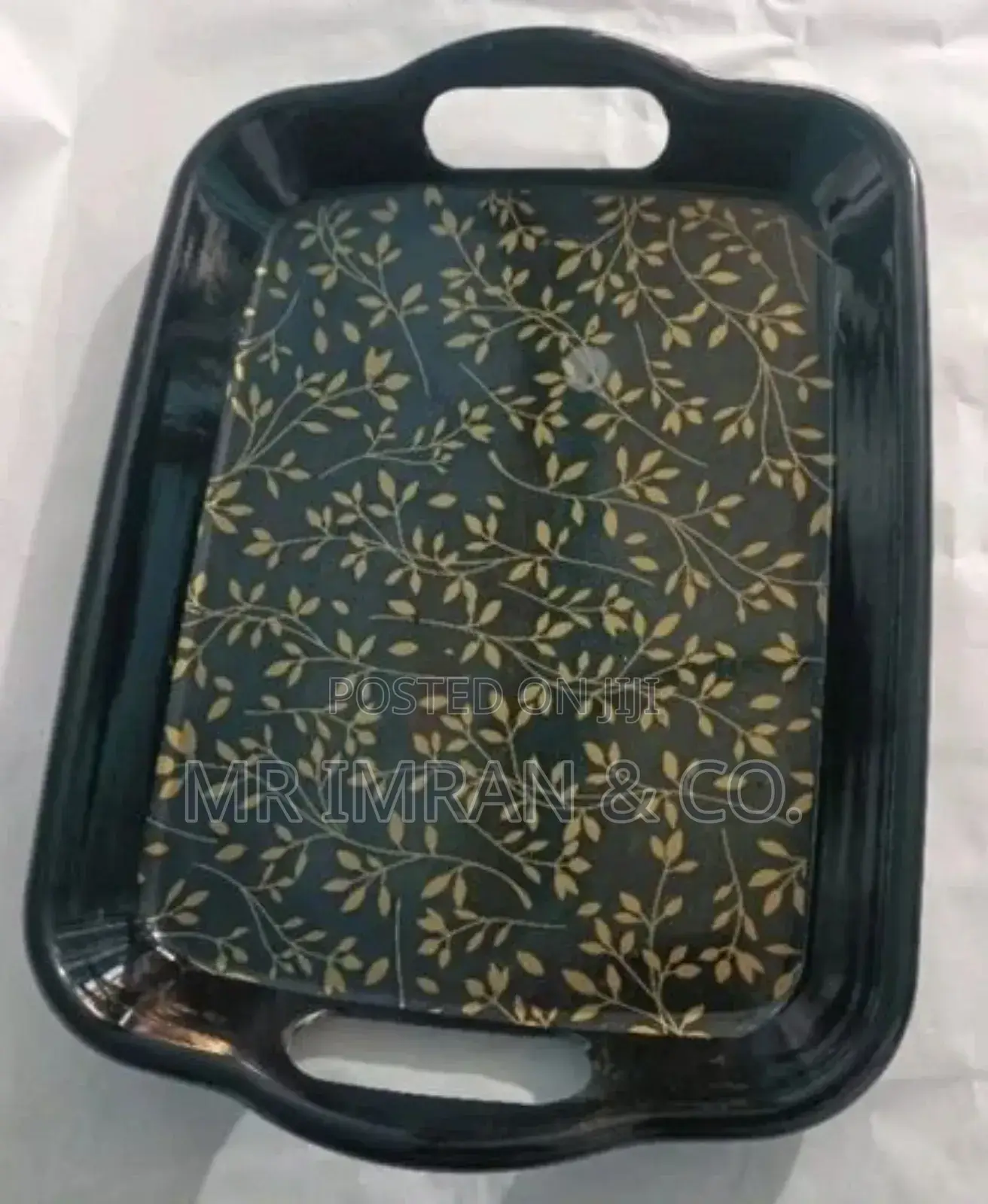 Black Melamine Rectangular Serving Tray