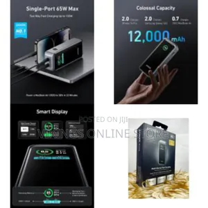 Anker Prime Power Bank, Powercore Ganprime 12,000 Mah 2-Port Portable