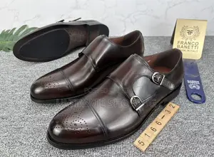 Mens Double Buckle Leather Oxfords