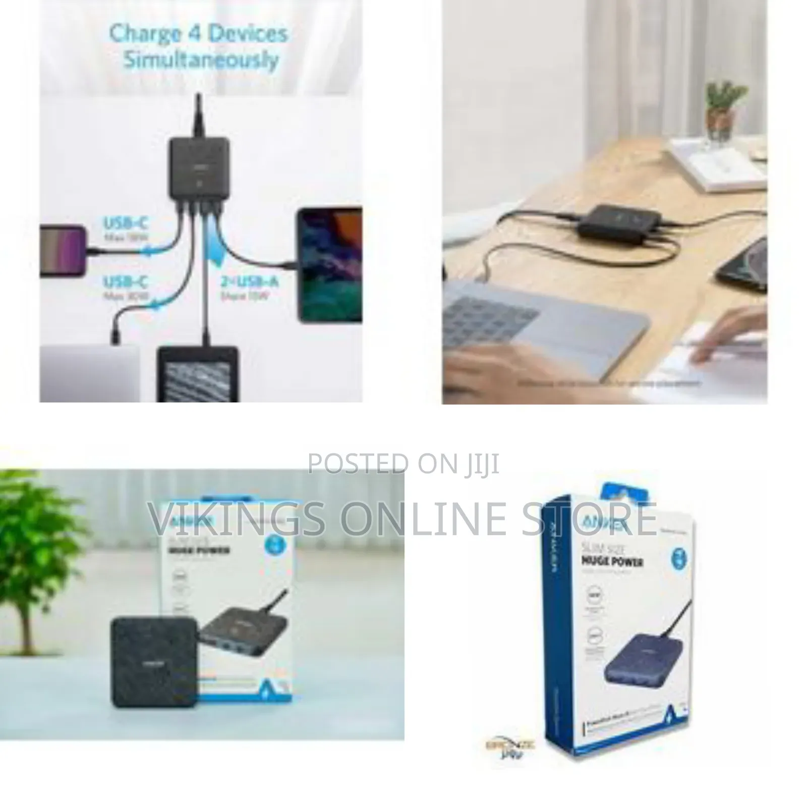 Anker Usb C Fast Charger, Powerport Atom Iii Slim 65w 4 Port Piq 3.0