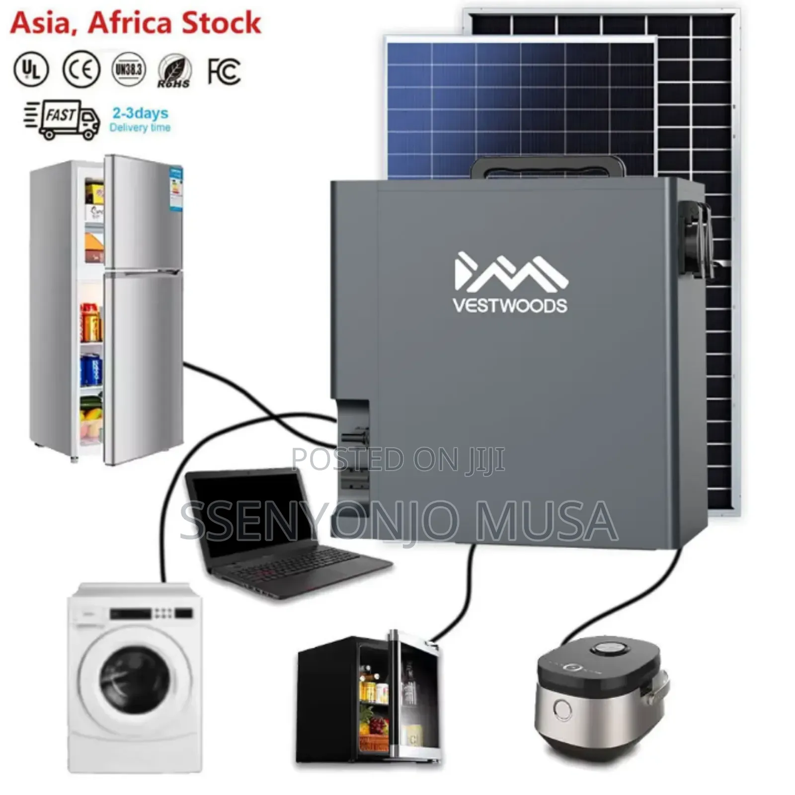 Vestwoods Portable Power Station 2000w – 2000wh Solar Generator