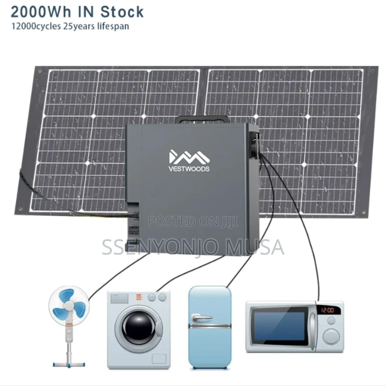Vestwoods Portable Power Station 2000w – 2000wh Solar Generator