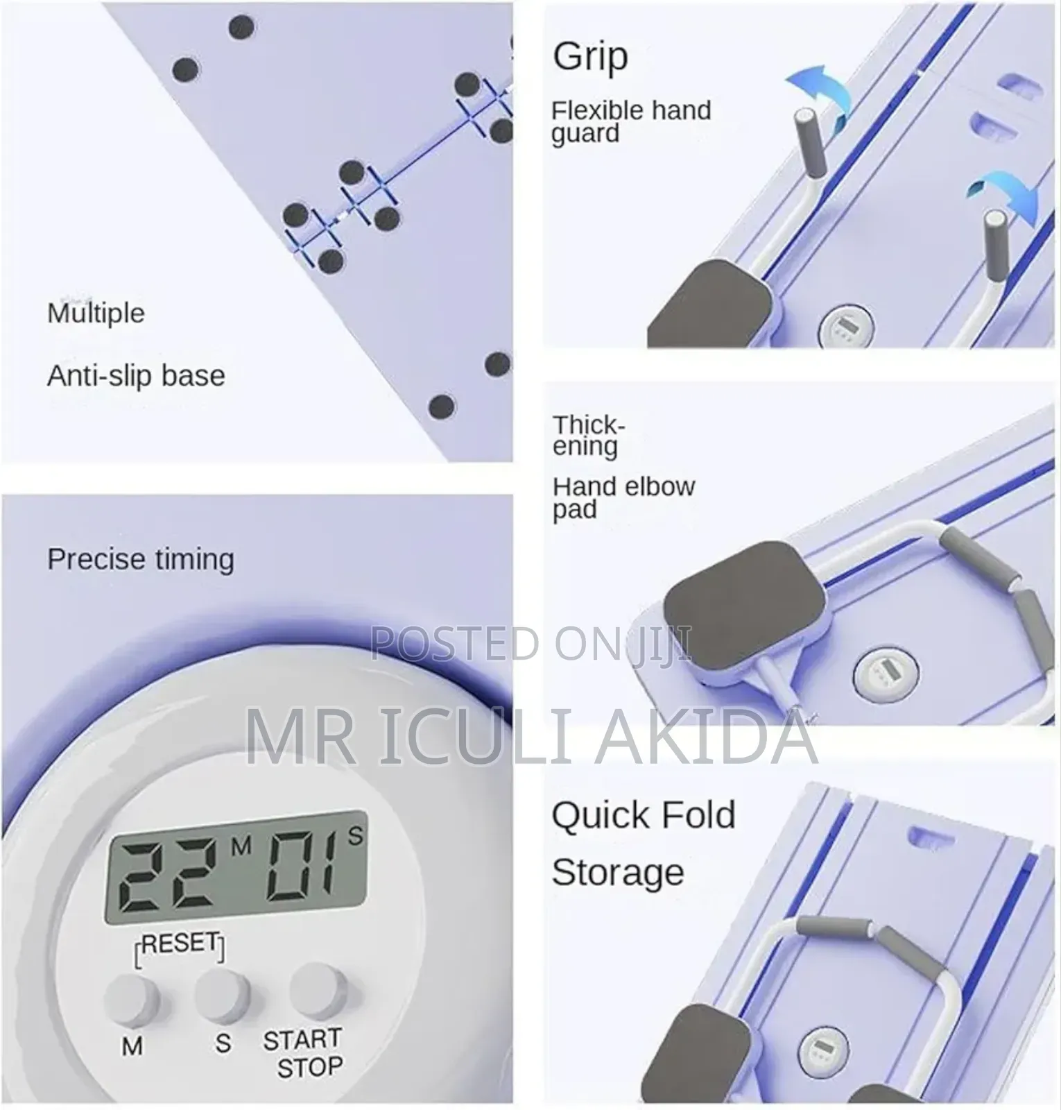 6n1 Smart Timer Ab Exercise Board With Elbow Support,Resistance Bands