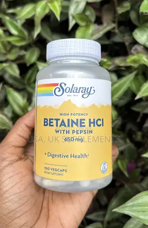 High Potency 650mg Betaine HCL With Pepsin 100veg Capsules