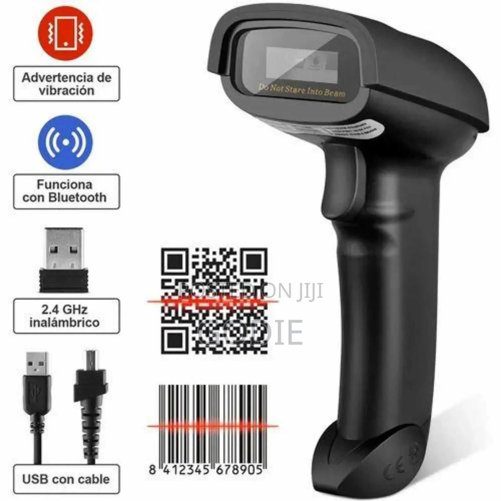 Handheld Barcode Scanner Featuring Multiple Connectivity Options.