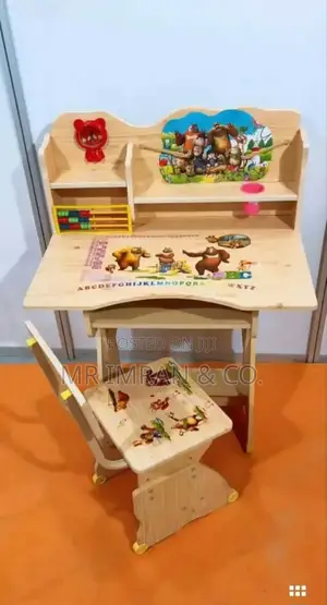 Wooden Children's Study Desk And Chair Set