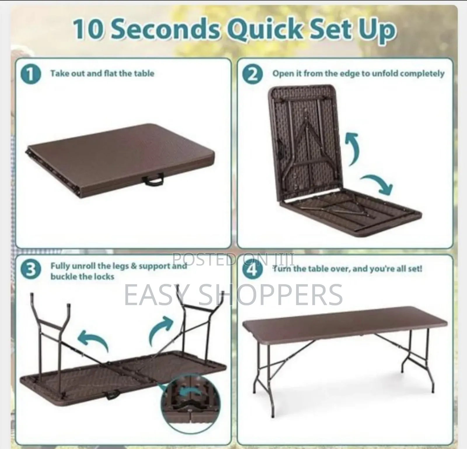 Portable Rattan-style Folding Table