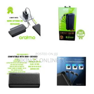 Oraimo Mobile Battery 27000mah Traveler Link With Inbuilt Cables 12w