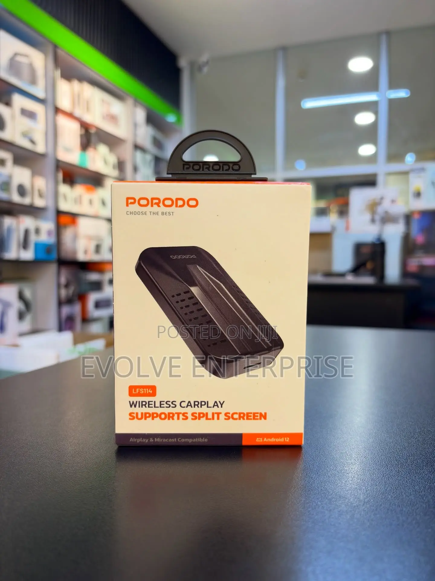 Porodo Wireless Carplay Adapter With Split-Screen