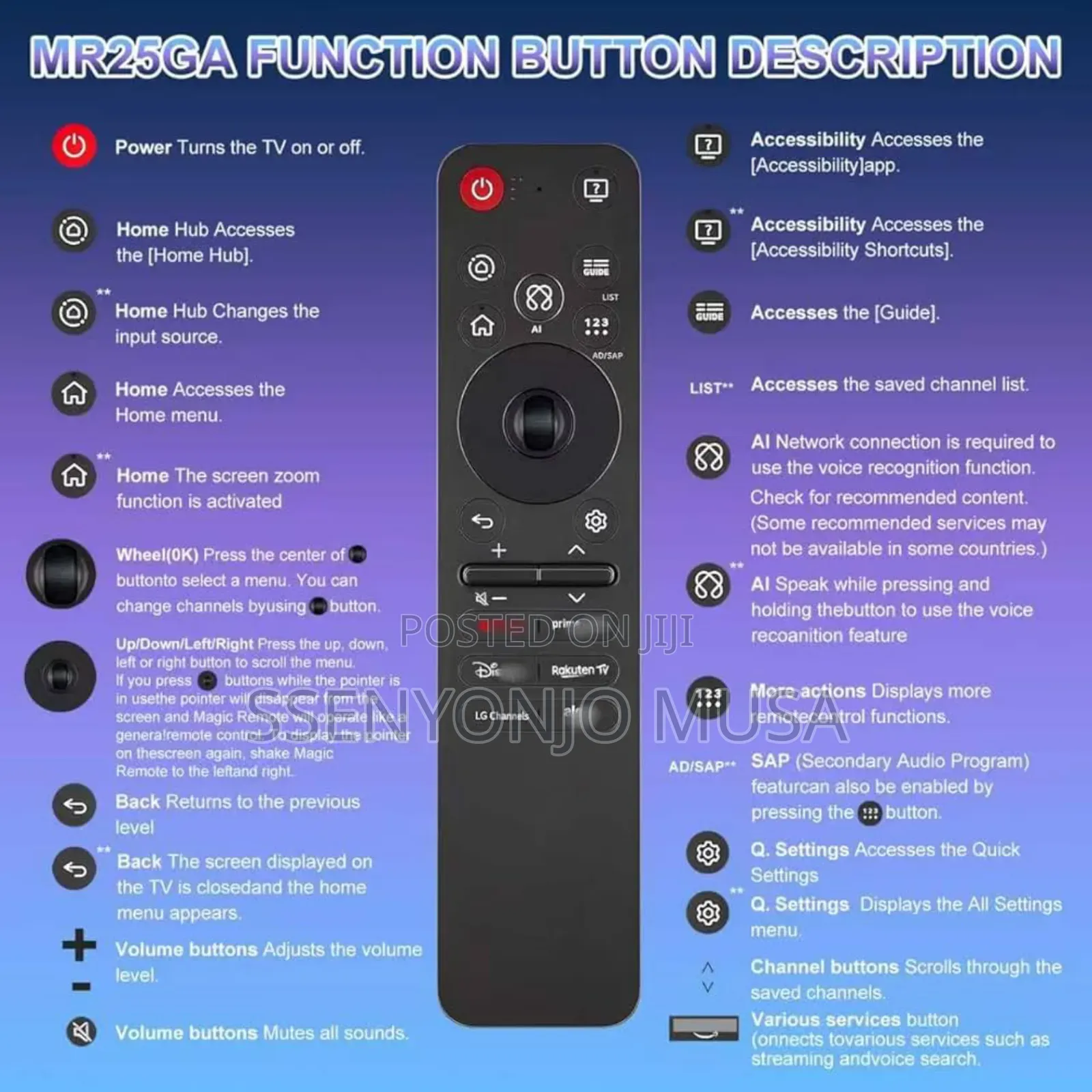 Lg Ai Magic Remote Controller Mr25ga for Lg Smart Tv Series