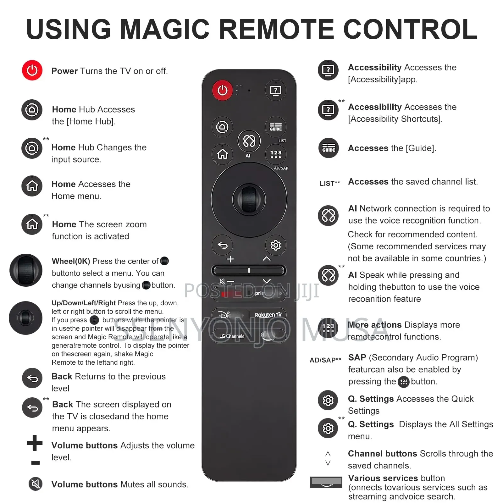 Lg Ai Magic Remote Controller Mr25ga for Lg Smart Tv Series
