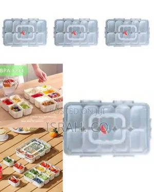 10 Compartment Divided Serving Tray With Lid and Handle