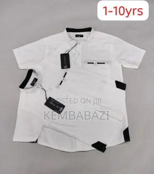 Boys' Collarless Short-Sleeve Shirts