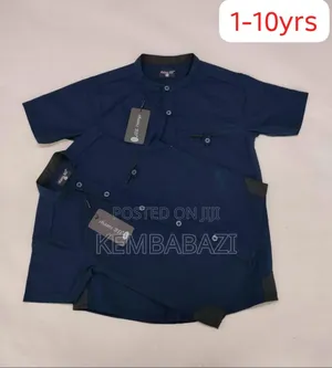 Boys' Collarless Short-Sleeve Shirts