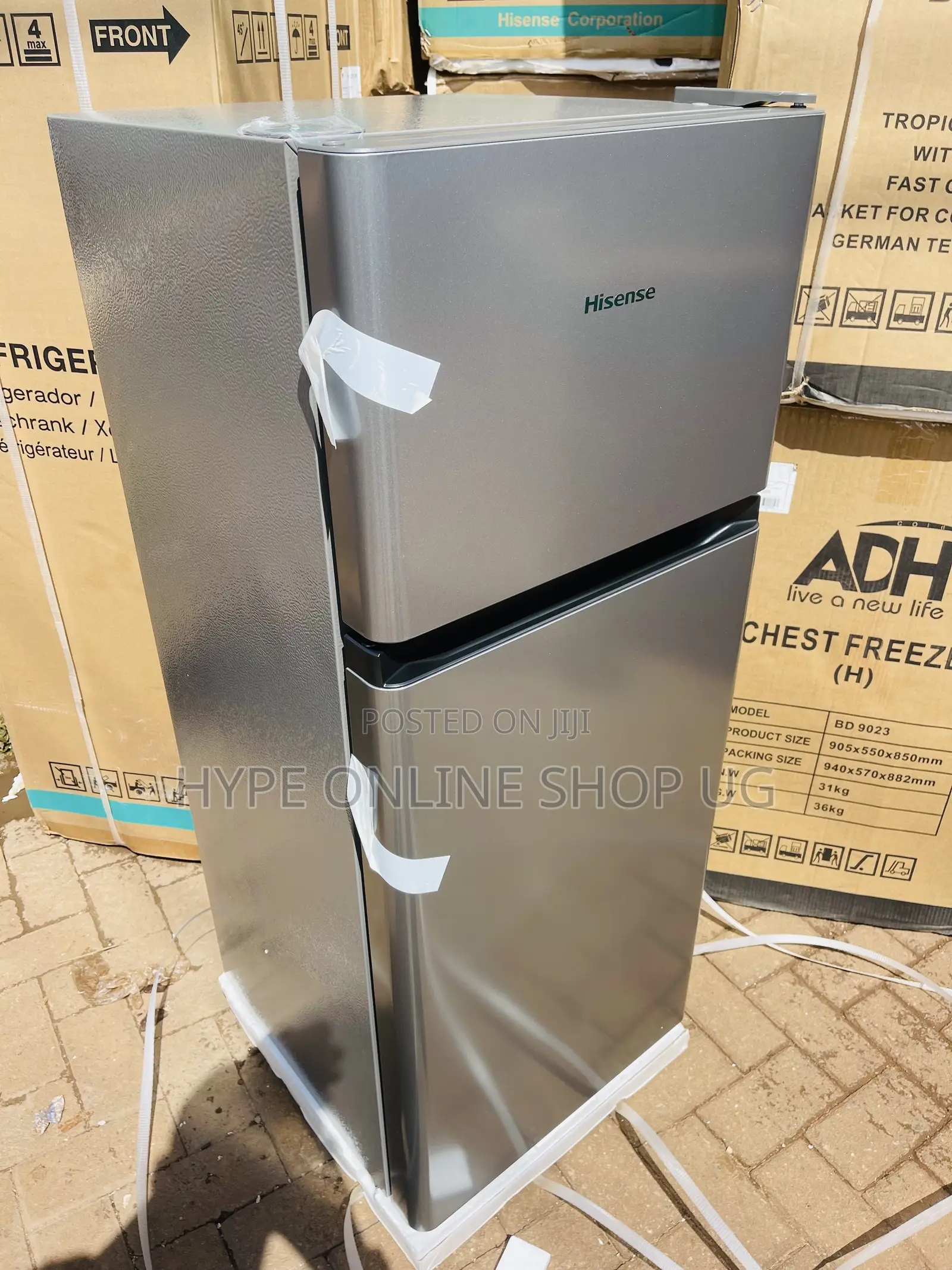 Brandnew Hisense 160l Silver Double Door Refrigerator