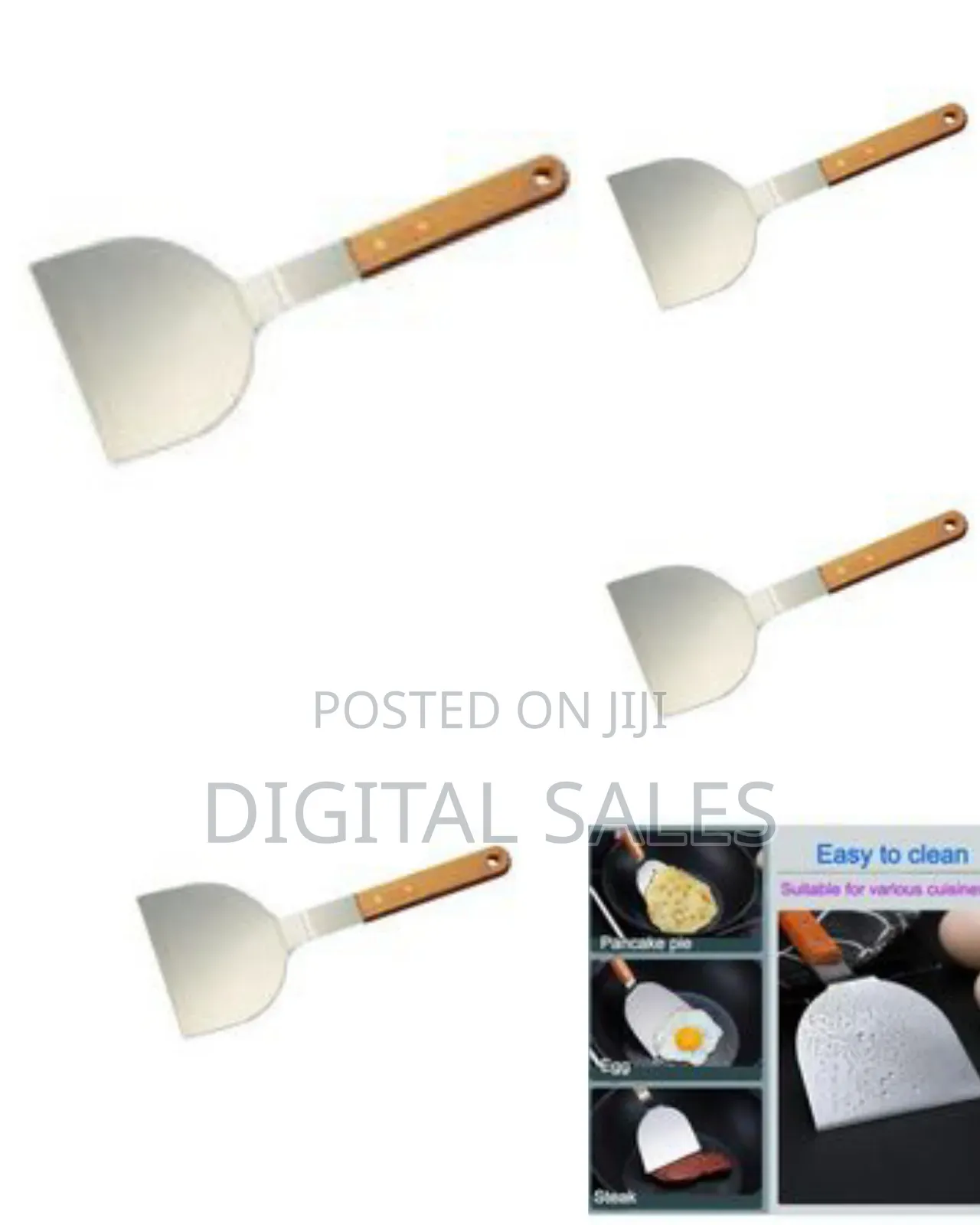Professional Stainless Steel Wide Turner With Wooden Handle
