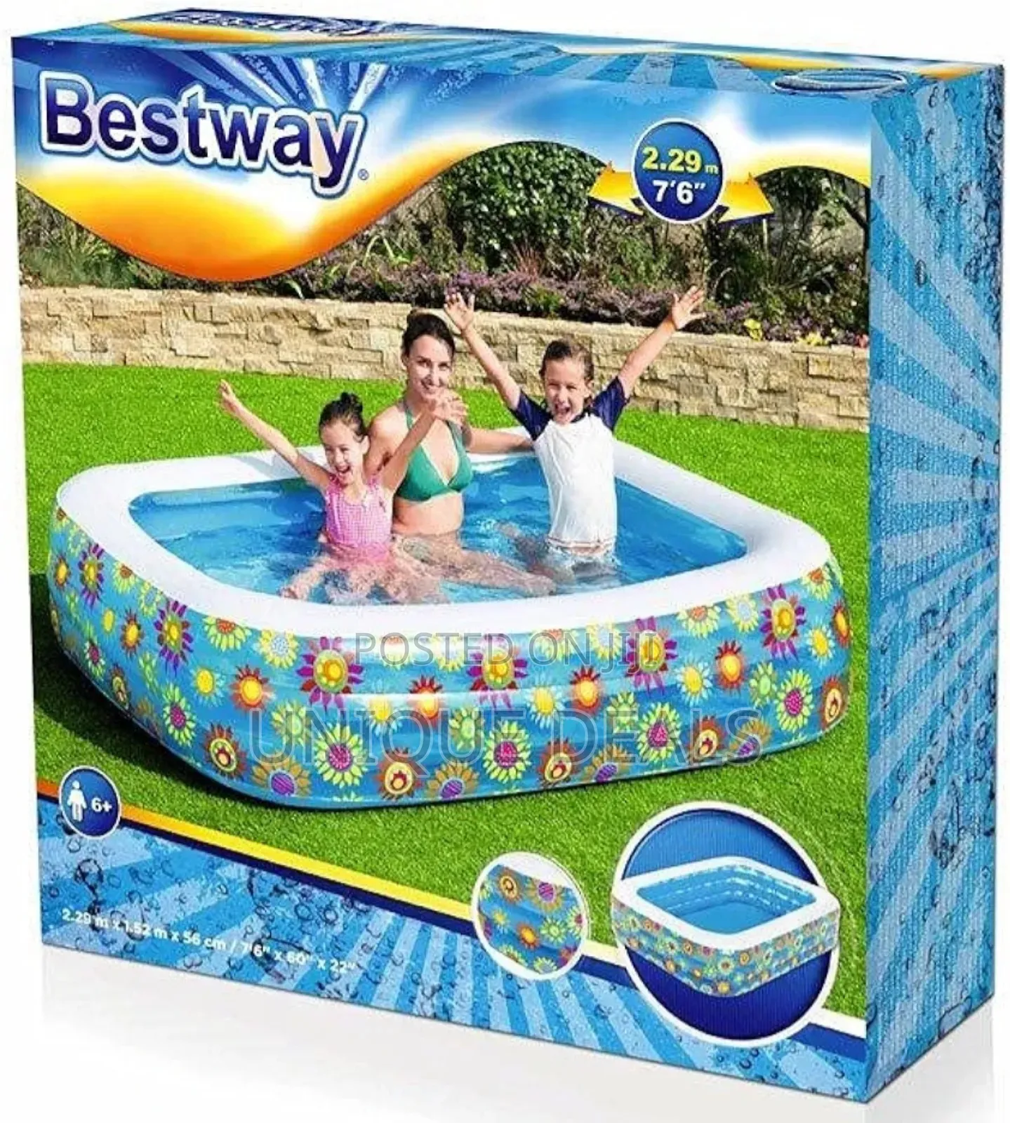 Bestway Inflatable Family Pool 229 X 152 X 56cm
