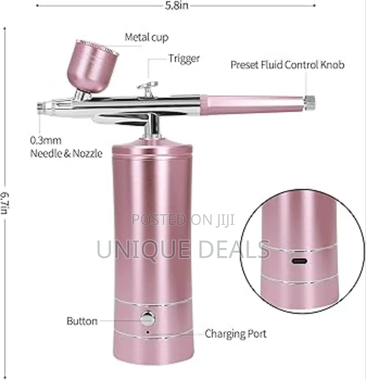 Airbrush Kit With Compressor - 48psi Rechargeable Cordless