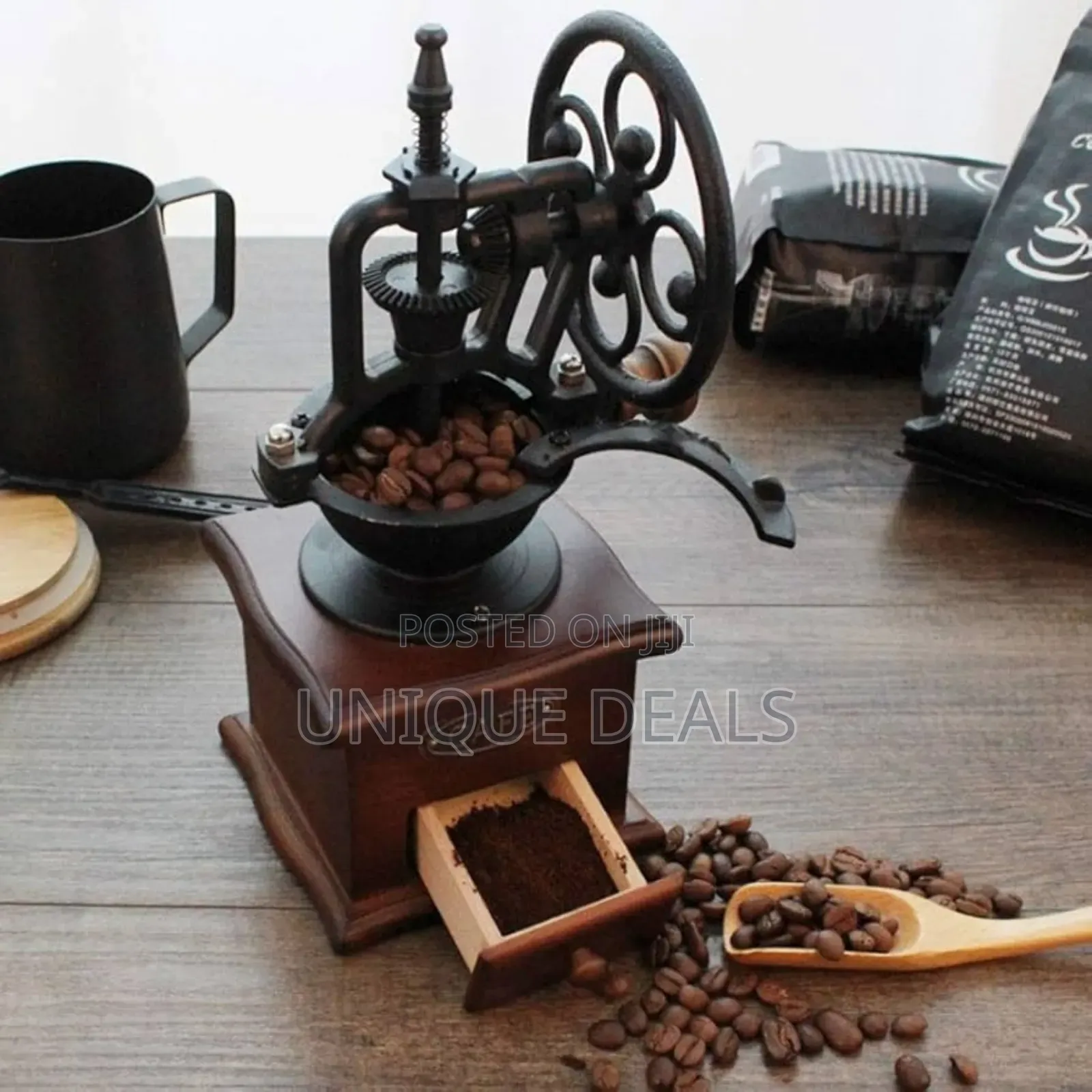 Manual Coffee Grinder, Imavo Wooden Coffee Bean Grinder