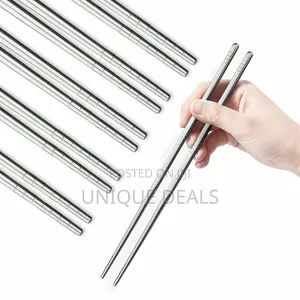 Metal Chopsticks, 5 Pairs 304 Stainless Steel