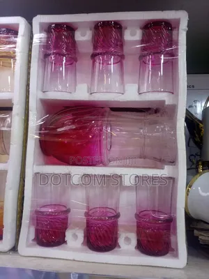 7-Piece Pink Glass Set,