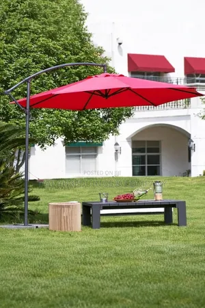 Grand Patio Deluxe Cantilever Patio Umbrella Curvy Iron Offset Umbre
