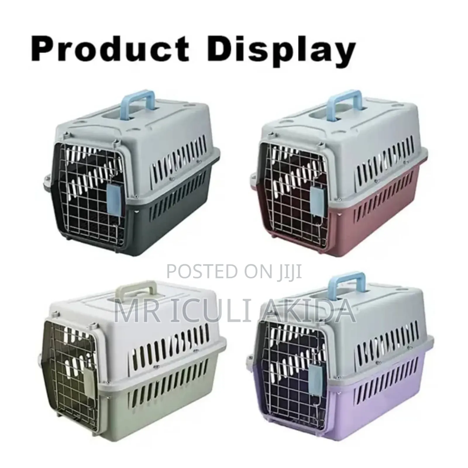 Portable Plastic Pet Travel Carrier for Small to Medium Cats and Dogs