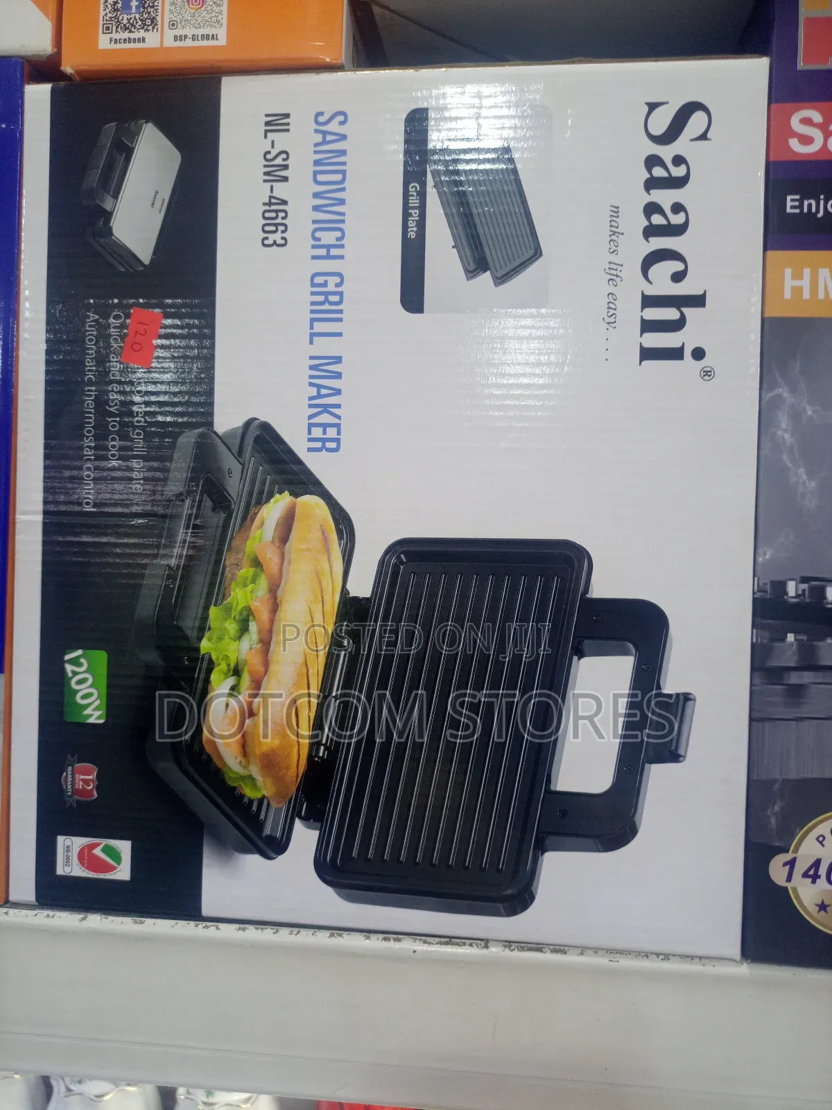 Saachi Sandwich Grill Maker, Model Nl-Sm-4663.