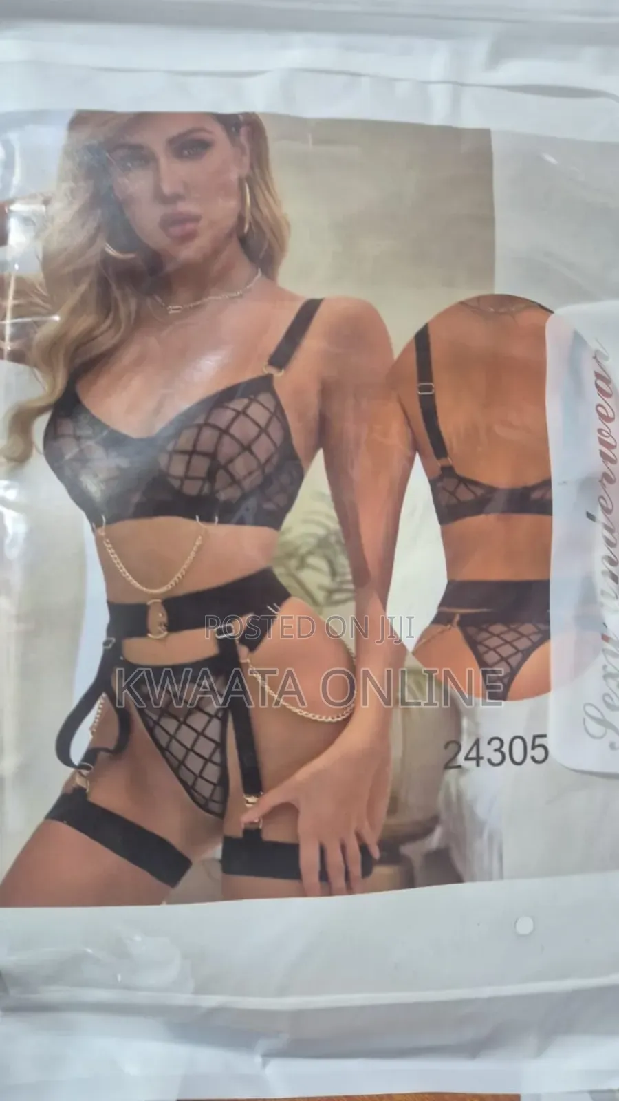 Women Lingerie Set With Garter Belts Lace Sexy Underwired Push Up Bra