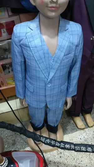Boys Suits 3 Piece Slim Fit Check Plaid Kids Tuxedo Suits for Boys