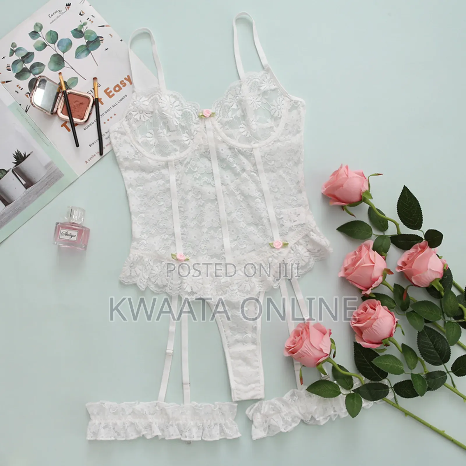 Women Bodysuit Lingerie Lace Front Floral Lace Garter Bodysuit