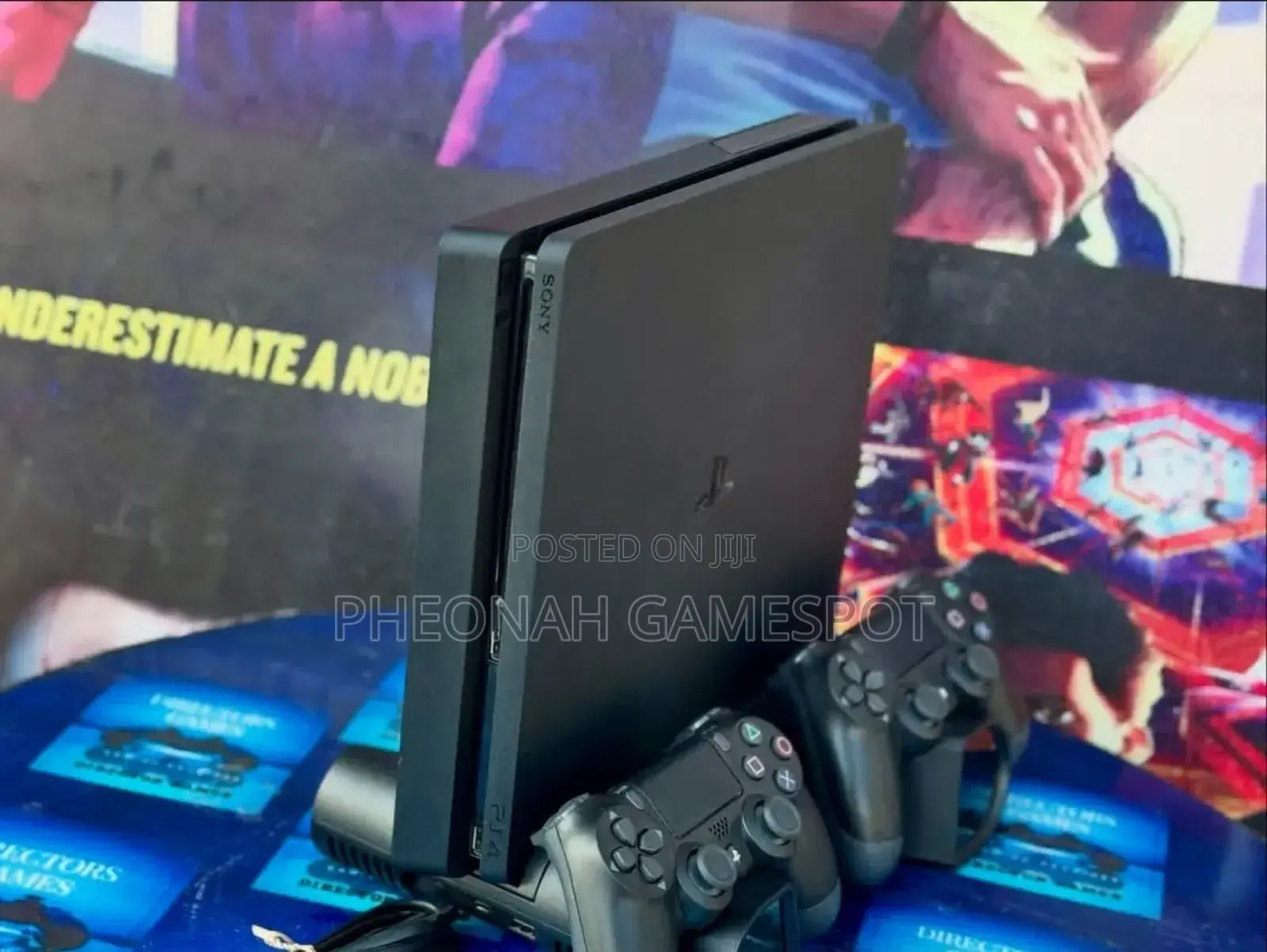Chipped Ps4 Slim, Playstation 4. 12 Games - 2 Pads. As Good as New.
