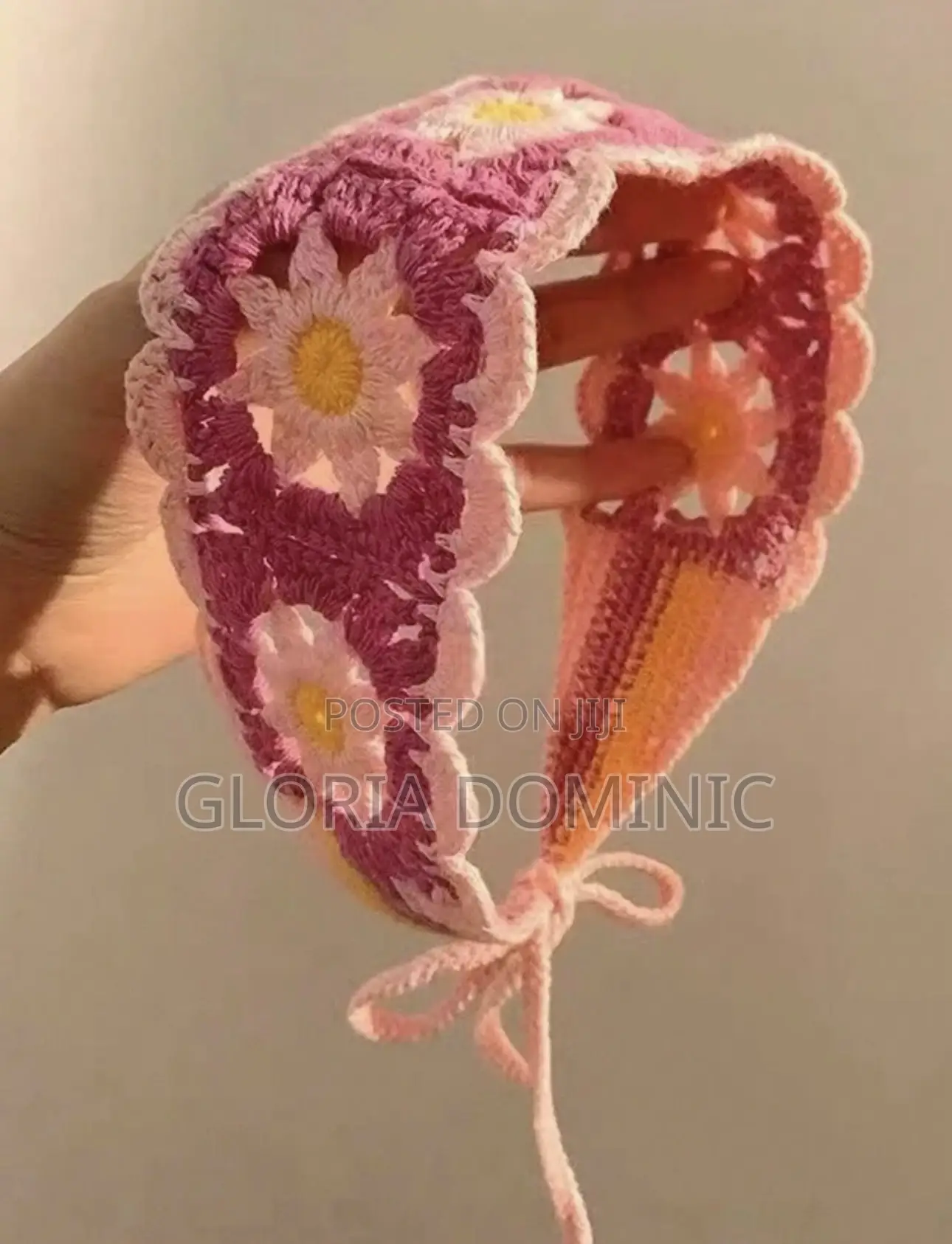 Boho Crochet Floral Headband