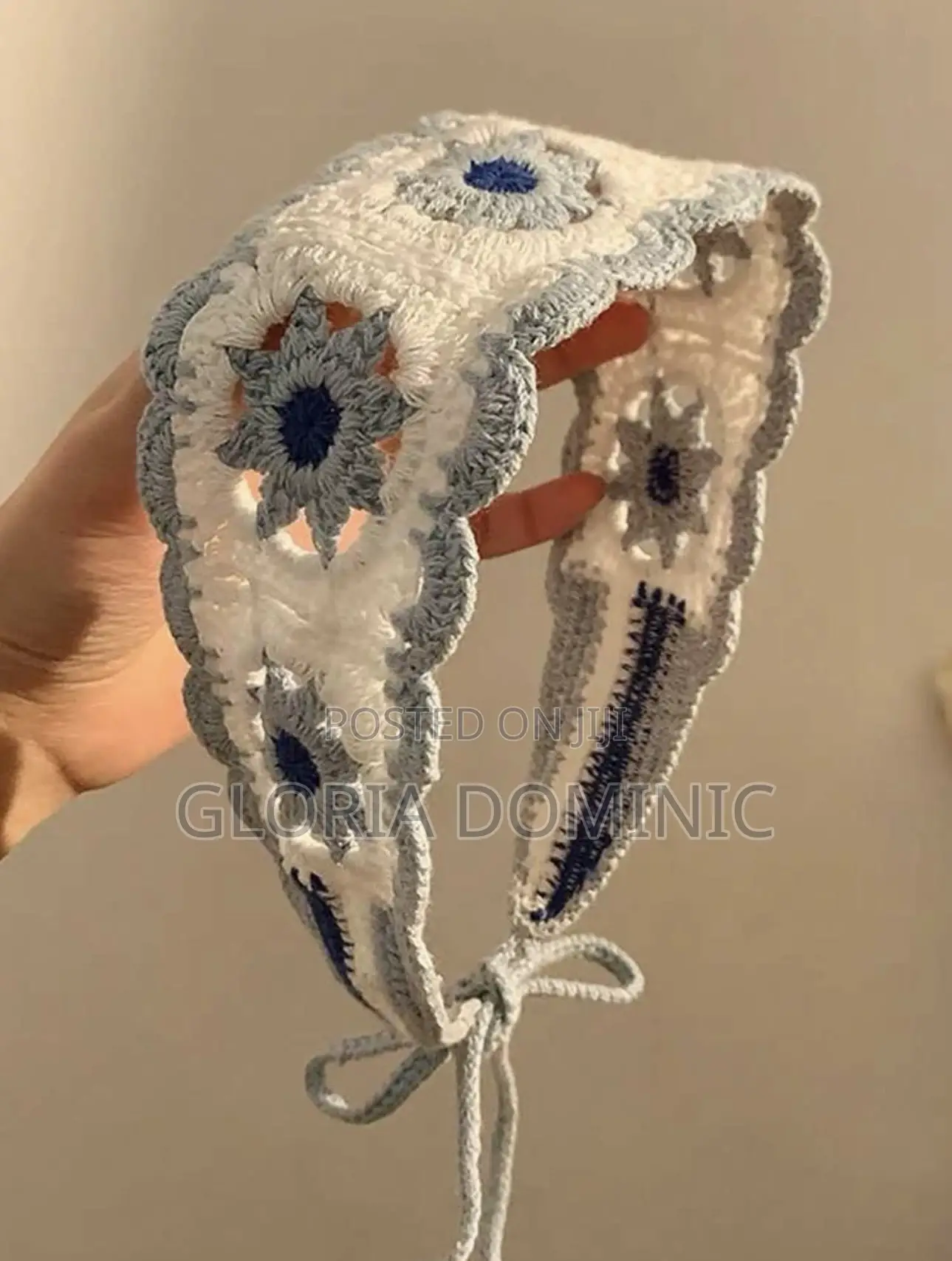 Boho Crochet Floral Headband