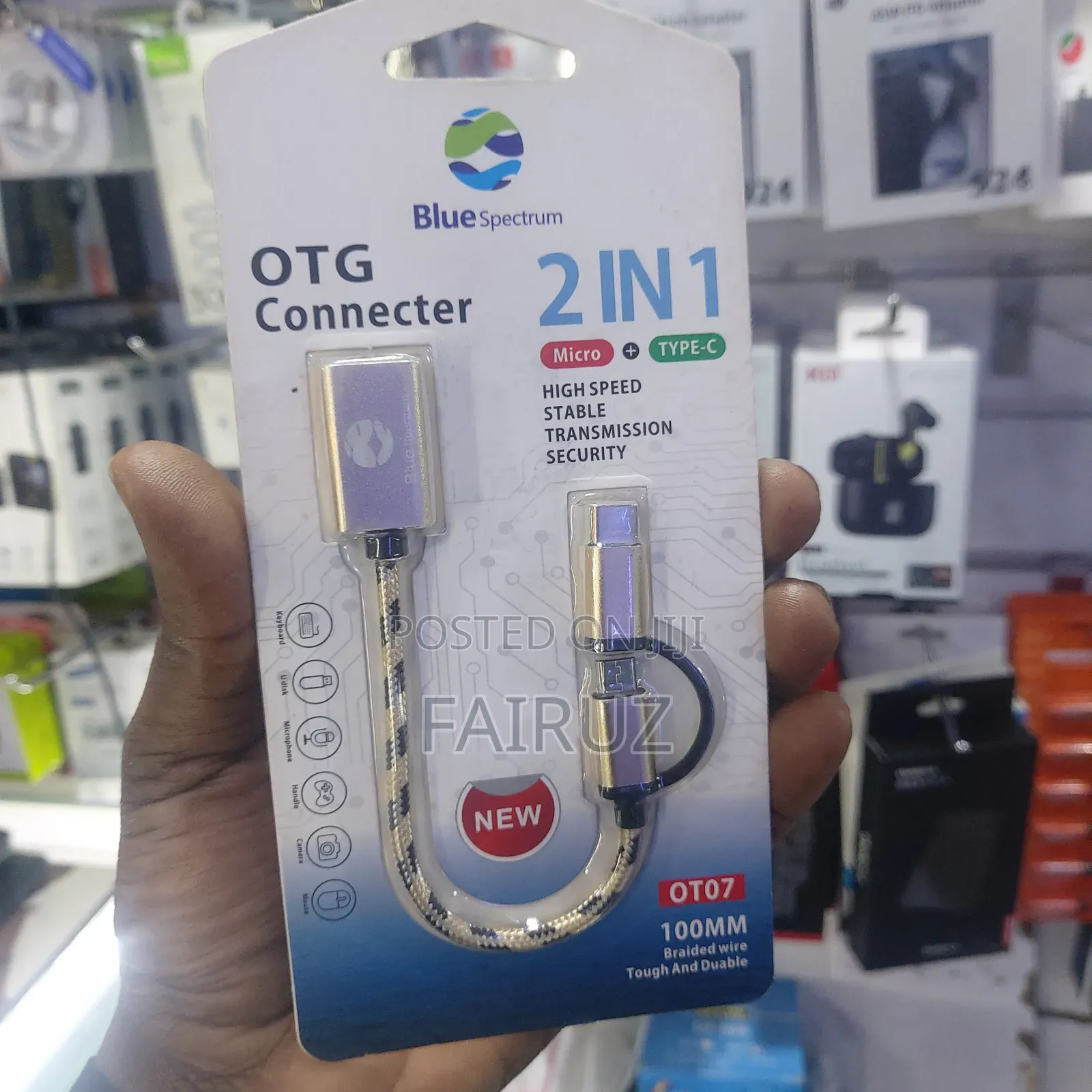 Blue Spectrum 2 in 1 Micro and Type-C Otg Connector