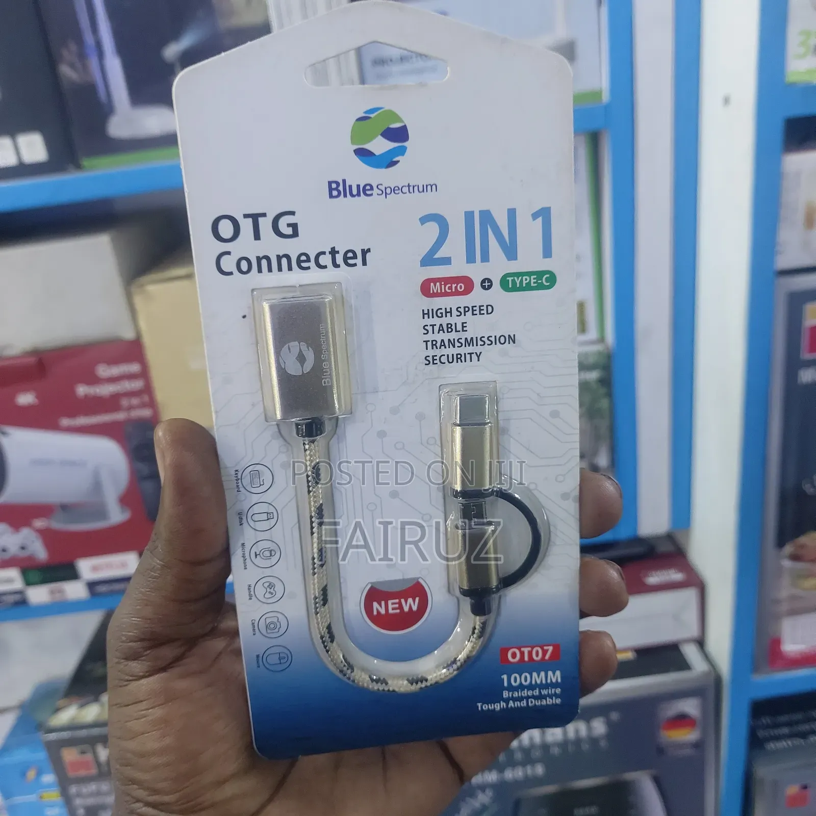 Blue Spectrum 2 in 1 Micro and Type-C Otg Connector