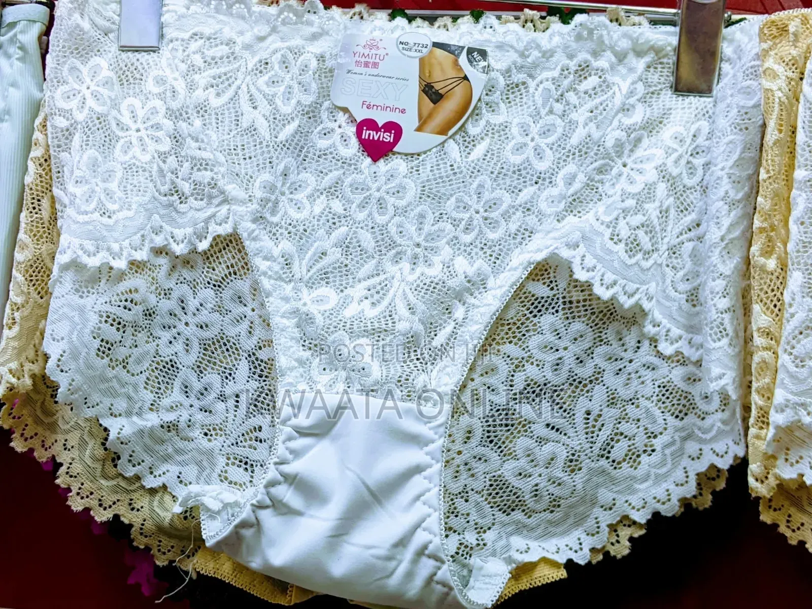 High Waist Cotton Floral Net Sexy Design Women Knickers-6 Pieces