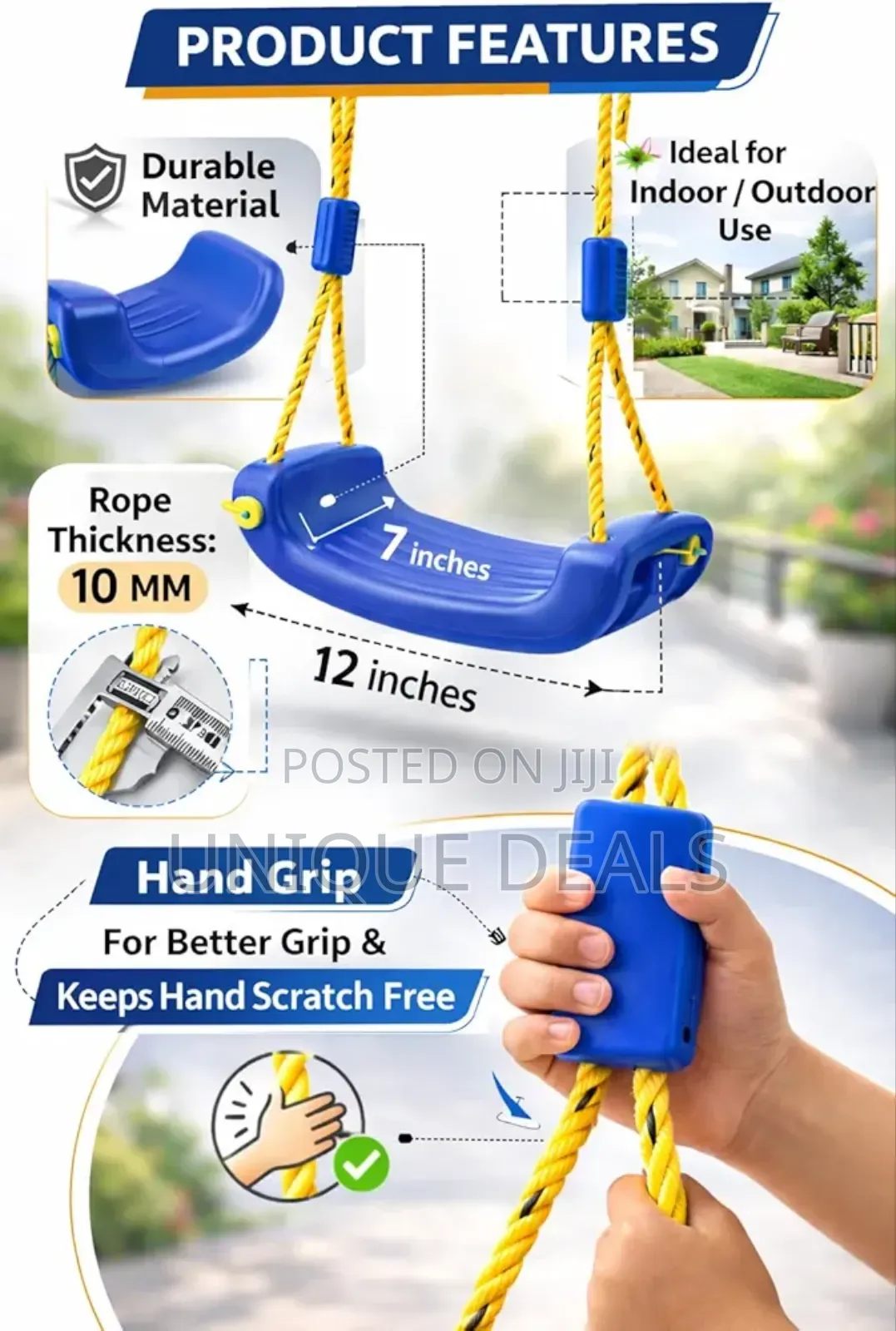 Busy Kid Plastic Swing Seat for Kids, Age 3 to 10 Years