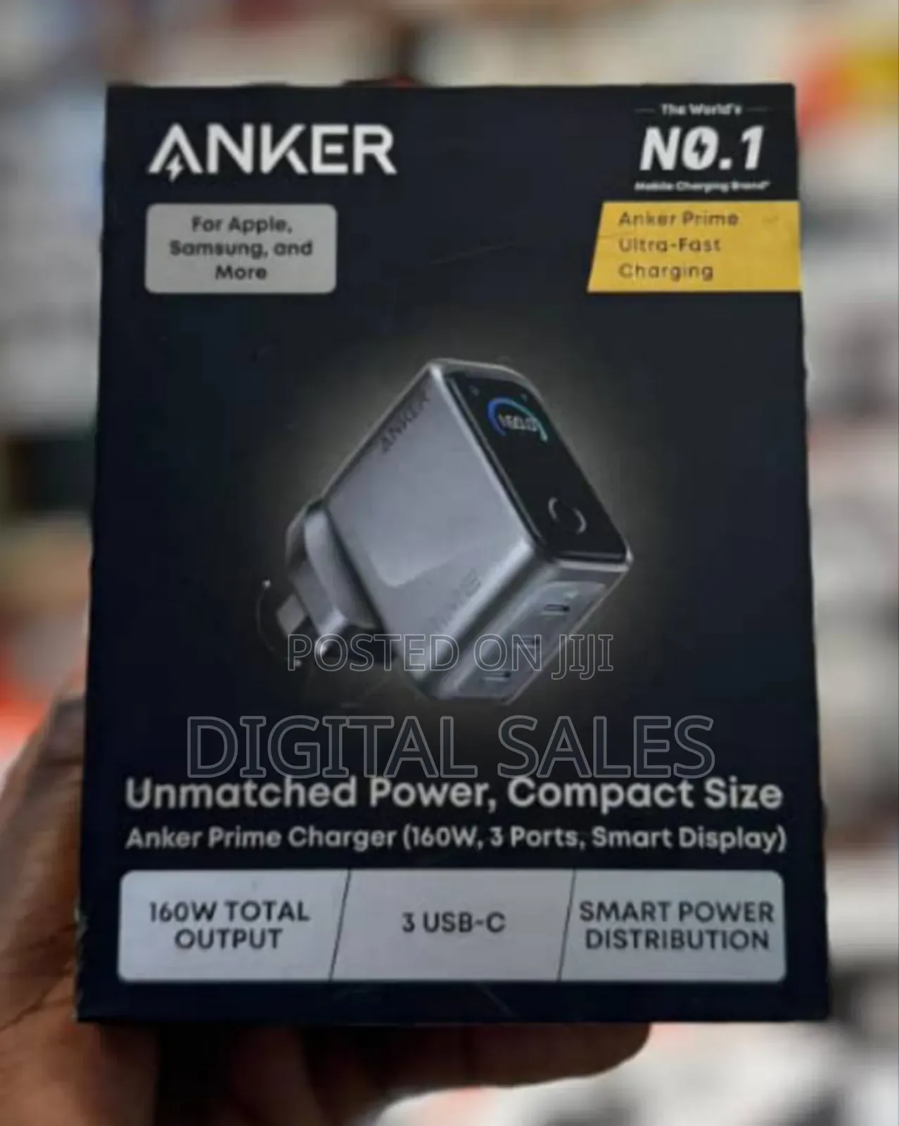 Anker Prime Charger 160w, 3ports , Smart Power Distribution