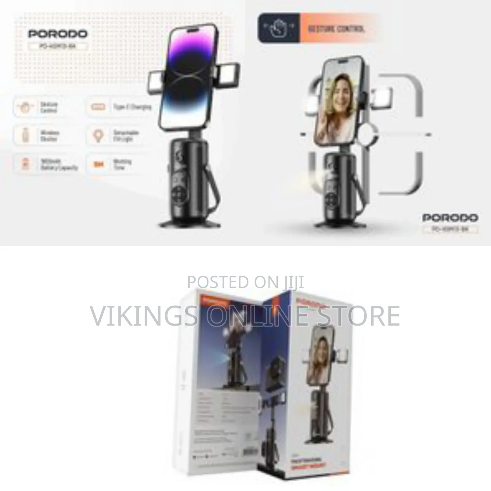 Porodo Face Tracking Smart Mount Pd-Hsm13 – 360° Auto Rotation