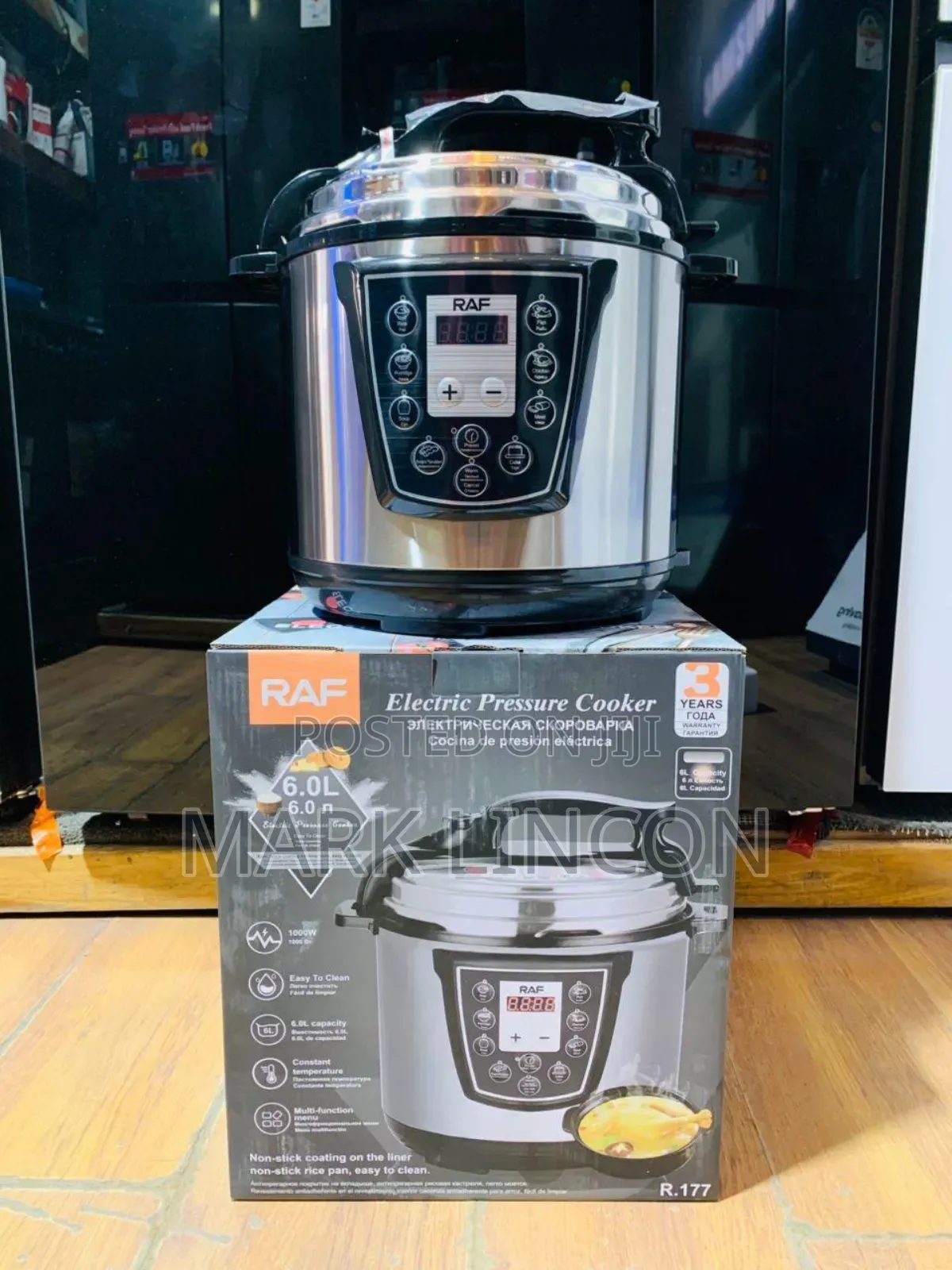 Raf Electric Pressure Cooker 6litres