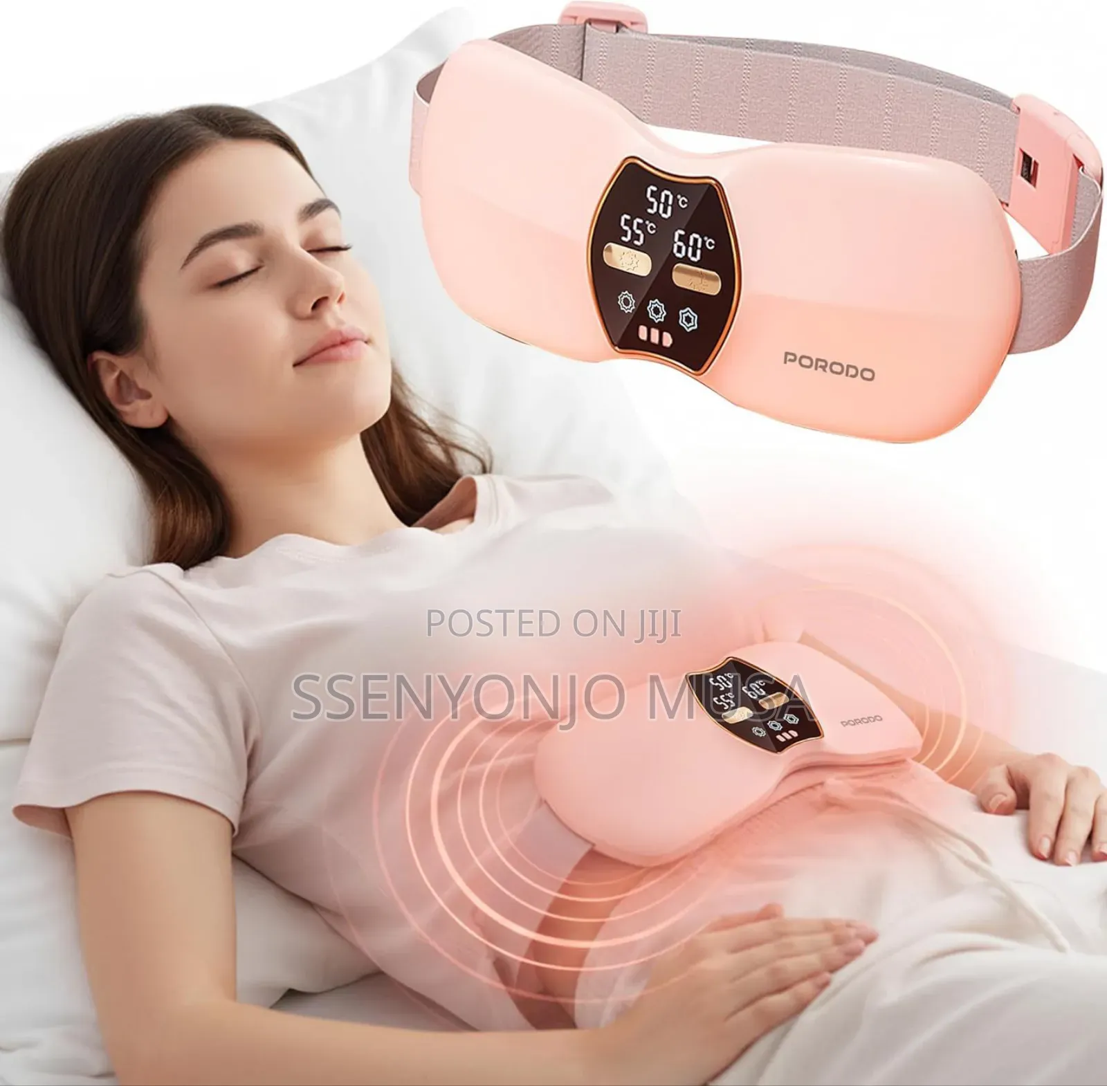 Porodo Rechargeable Cramps Waist Belt Massager With Heat Vibration