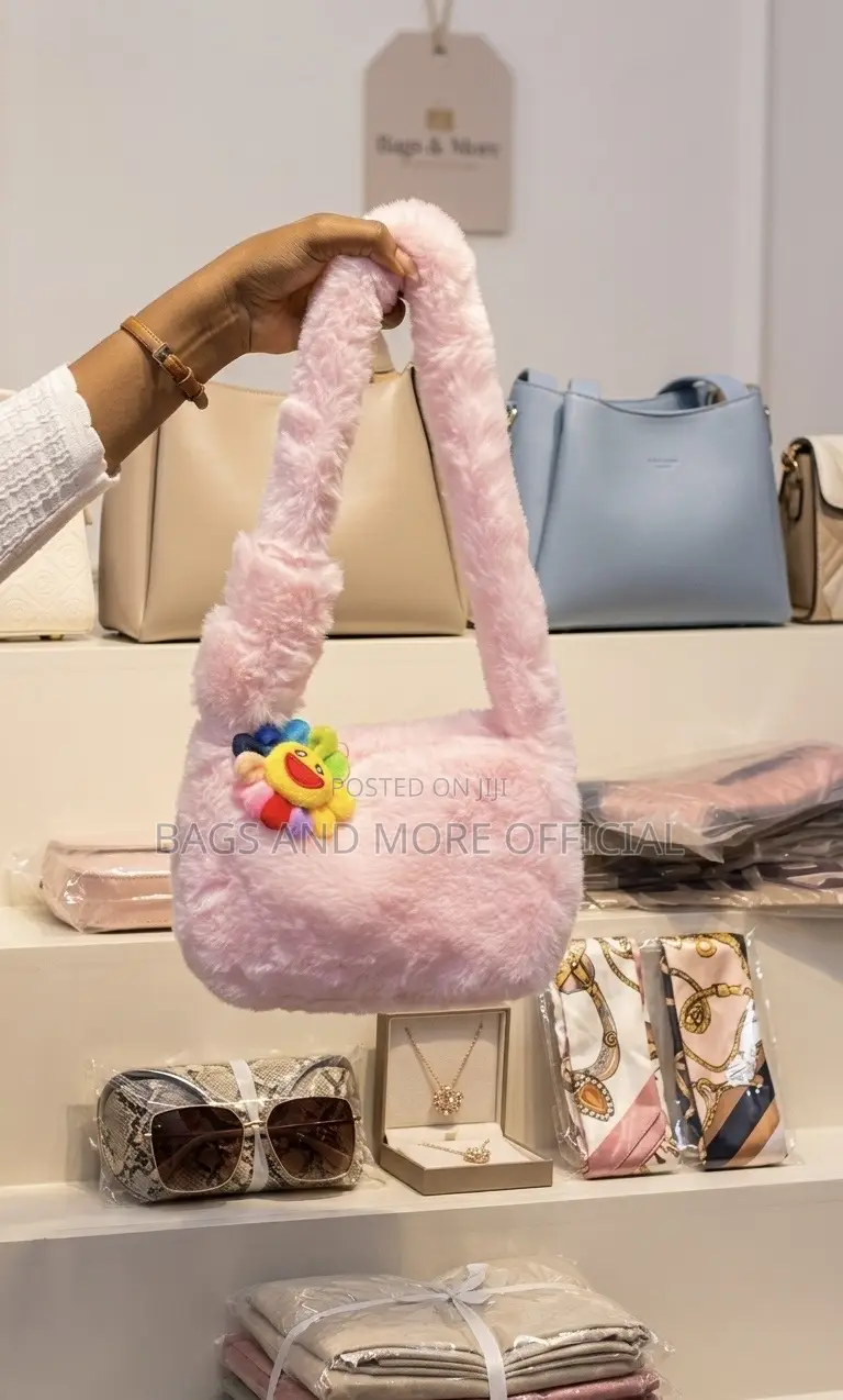 Trendy Plush Furry Shoulder Bags - Soft Aesthetic (Multiple Colors)