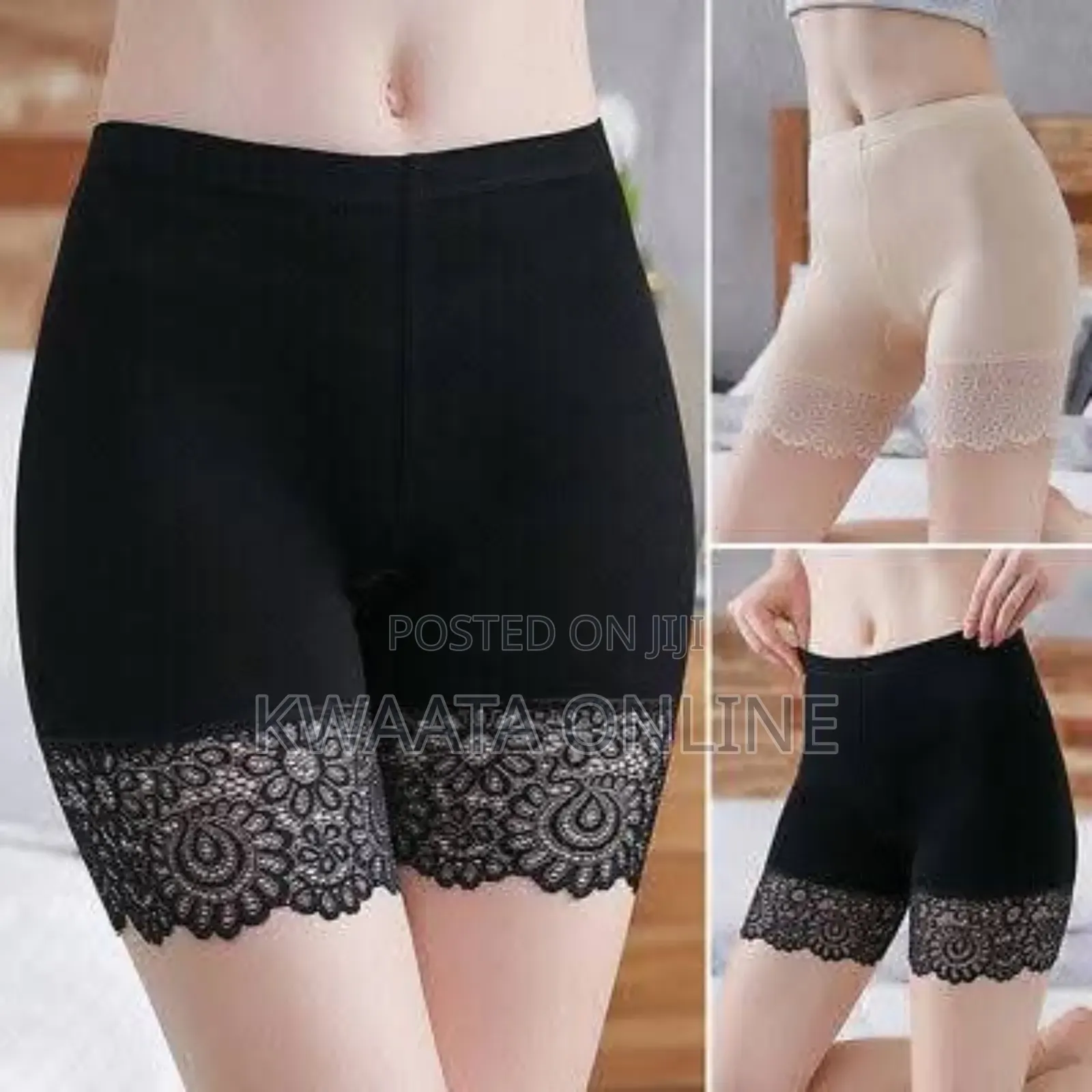 High Waist Biker Shorts Lace Anti Chafing Thigh Safety Panties