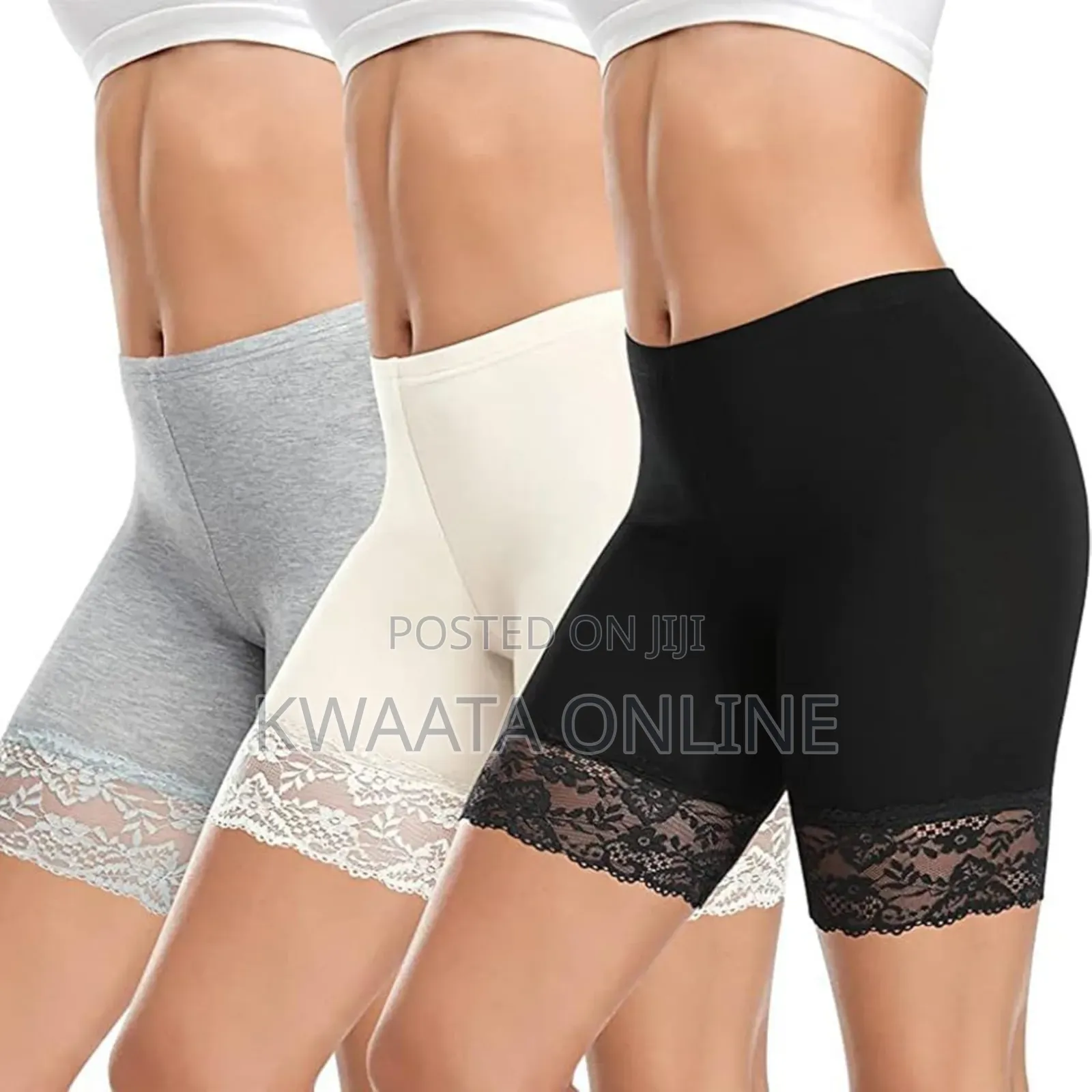 High Waist Biker Shorts Lace Anti Chafing Thigh Safety Panties